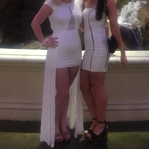 Angel Mermaid Goddess ! White Maxi Hi Lo Gown - wedding bride bridal - Picture 4 of 11